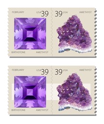Amethyst Se-tenant pair