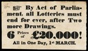 Last English Lotteries, 1826