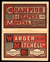 Warder & Mitchell / Champion Reapers and Mowers